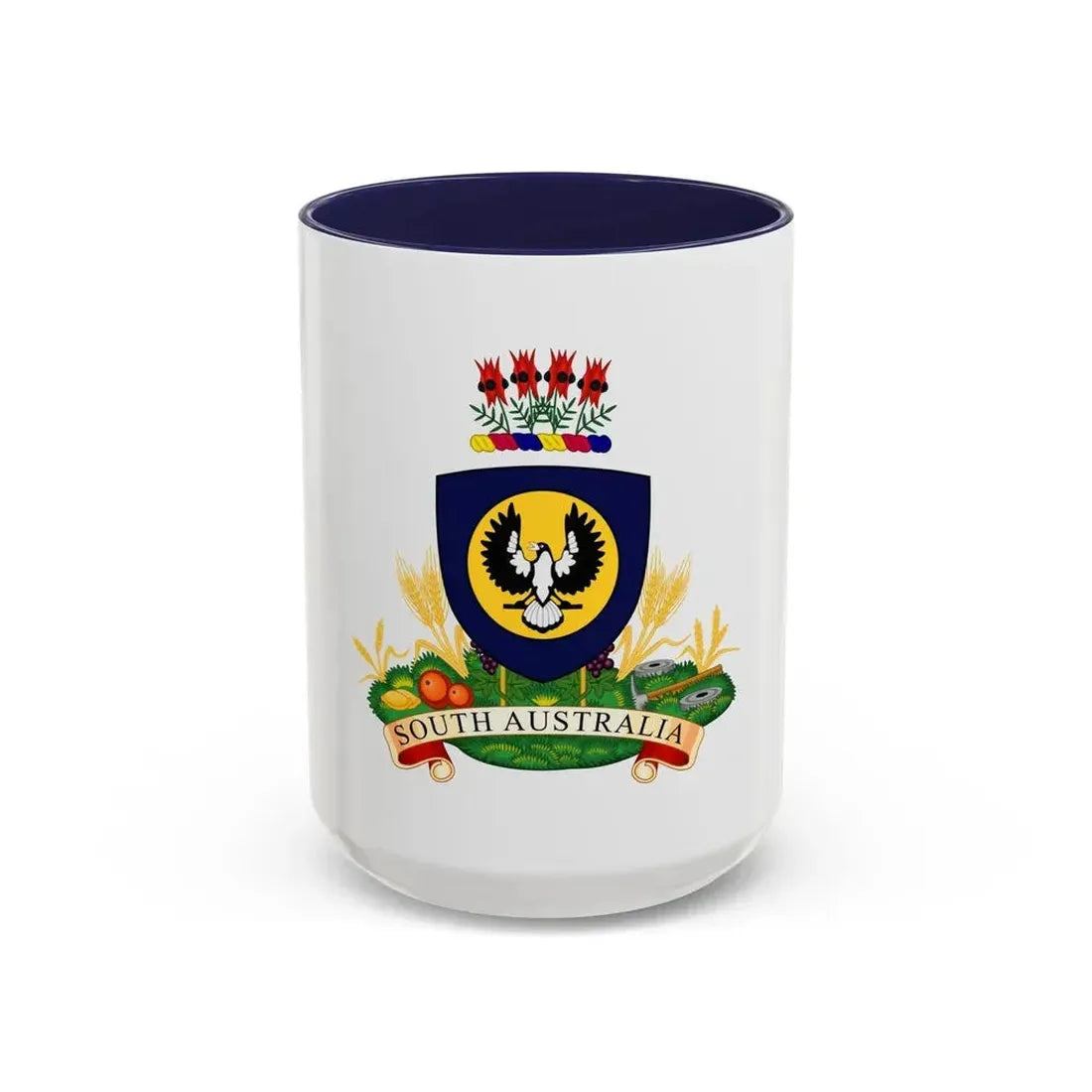 Coat of arms of South Australia - Accent Coffee Mug 15oz Navy - Go Mug Yourself