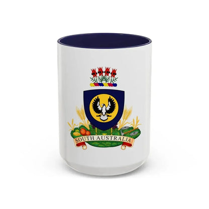 Coat of arms of South Australia - Accent Coffee Mug 15oz Navy - Go Mug Yourself