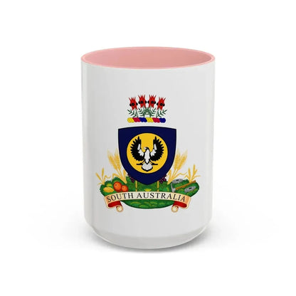 Coat of arms of South Australia - Accent Coffee Mug 15oz Pink - Go Mug Yourself