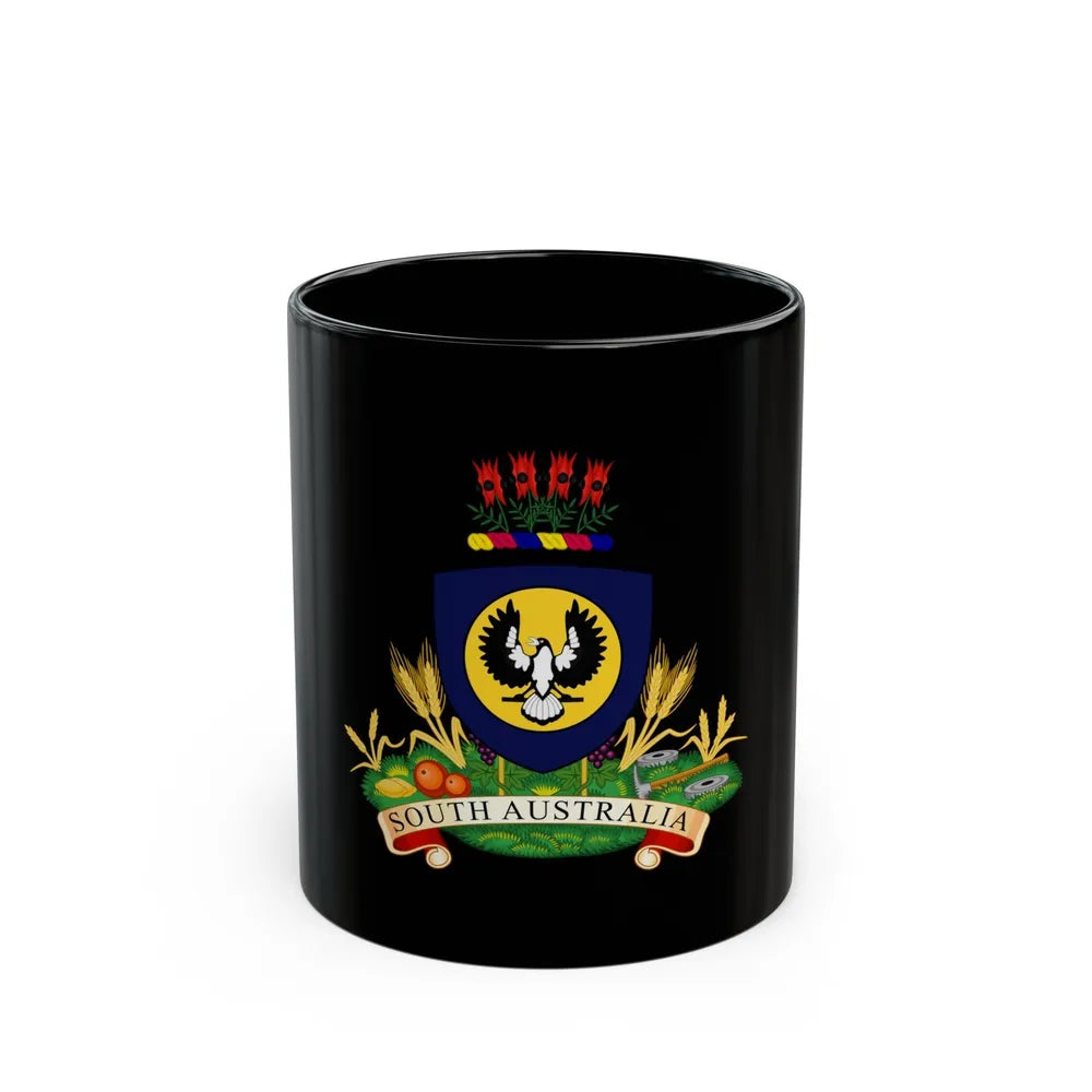 Coat of arms of South Australia - Black Coffee Mug-11oz-Go Mug Yourself