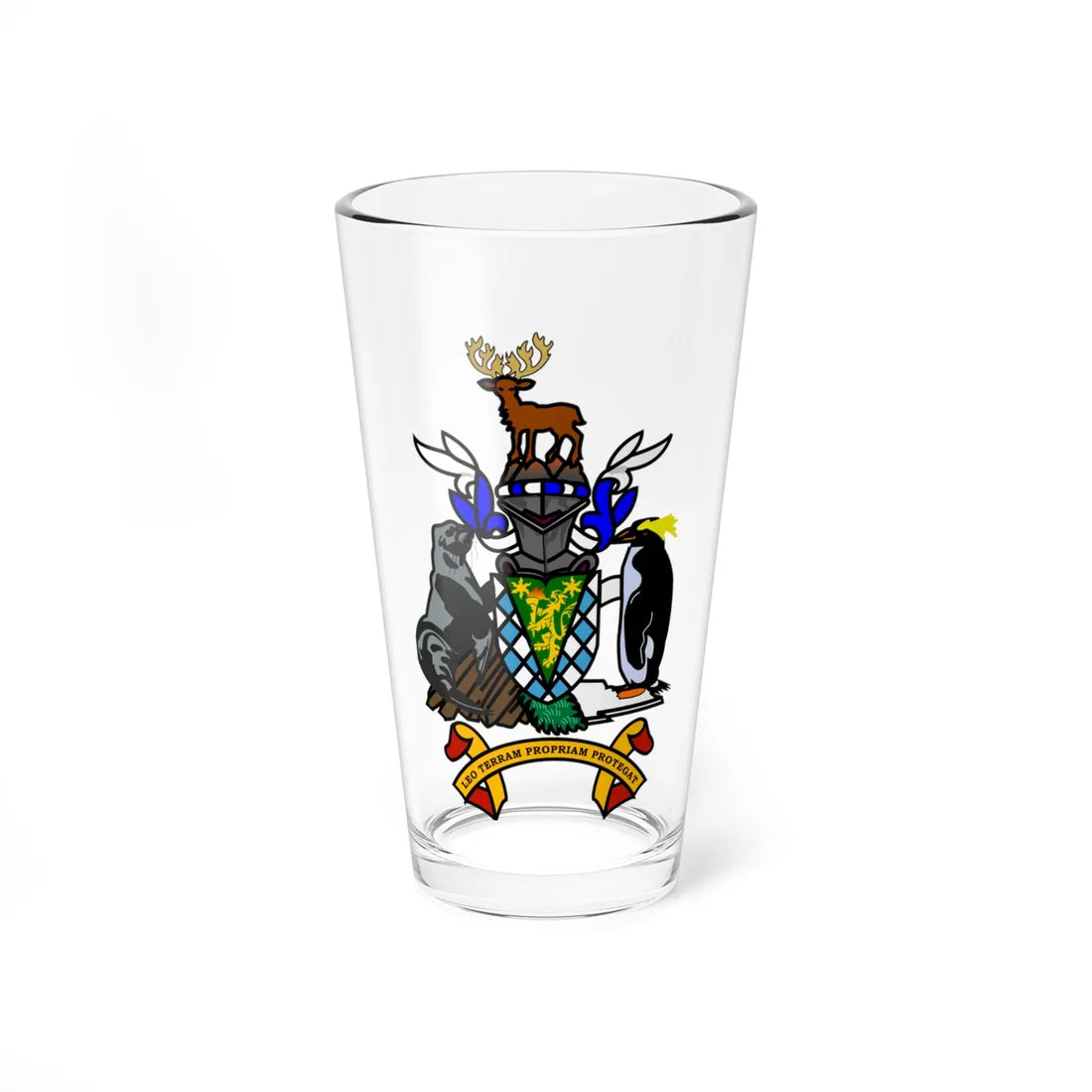 Coat of arms of South Georgia and the South Sandwich Islands (United Kingdom) (Coat of Arms) Pint Glass 16oz 16oz - Go Mug Yourself