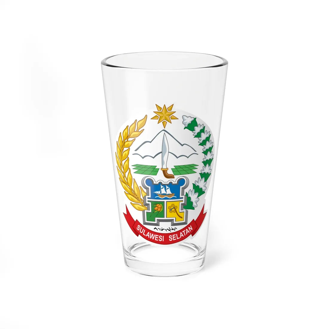 Coat of arms of South Sulawesi (Indonesia) (Coat of Arms) Pint Glass 16oz 16oz - Go Mug Yourself