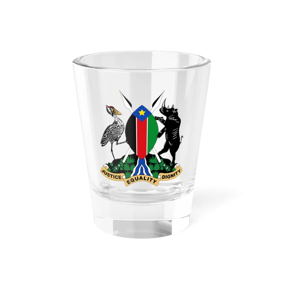 Coat of arms of Southern Sudan 2005 proposal (Sudan) (Coat of Arms) Shot Glass 1.5oz 1.5oz - Go Mug Yourself