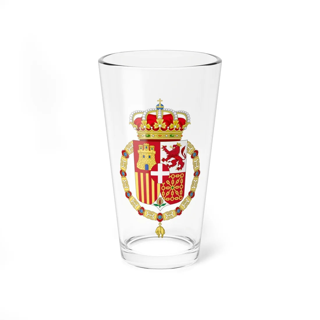 Coat of Arms of Spain 1871-1873 Golden Fleece Variant (Spain) (Coat of Arms) Pint Glass 16oz 16oz - Go Mug Yourself