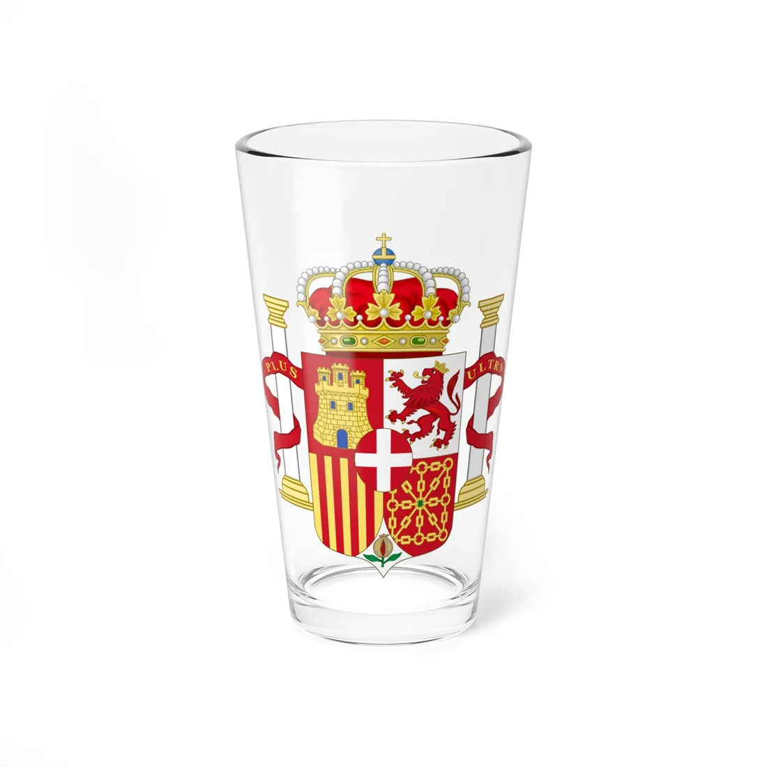 Coat of Arms of Spain 1871-1873 Pillars of Hercules Variant (Spain) (Coat of Arms) Pint Glass 16oz 16oz - Go Mug Yourself