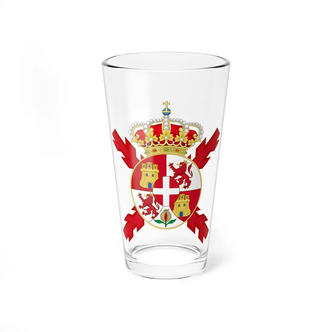 Coat of arms of Spain 1871-1873-Version of the Colours (Spain) (Coat of Arms) Pint Glass 16oz 16oz - Go Mug Yourself
