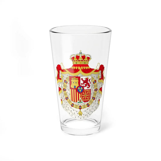 Coat of Arms of Spain 1874-1931 Golden Fleece and Mantle Variant (Spain) (Coat of Arms) Pint Glass 16oz 16oz - Go Mug Yourself