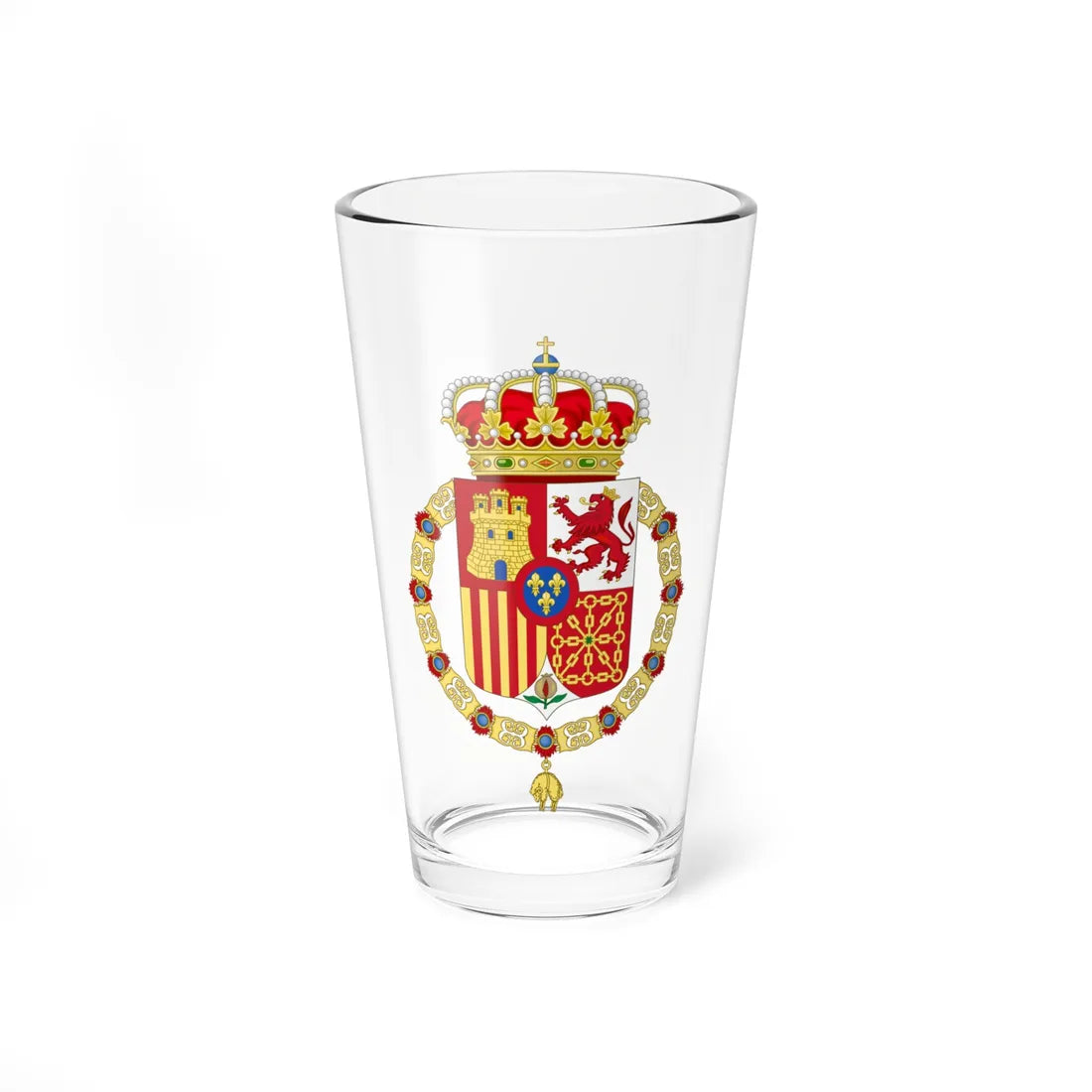 Coat of Arms of Spain 1874-1931 Golden Fleece Variant (Spain) (Coat of Arms) Pint Glass 16oz 16oz - Go Mug Yourself