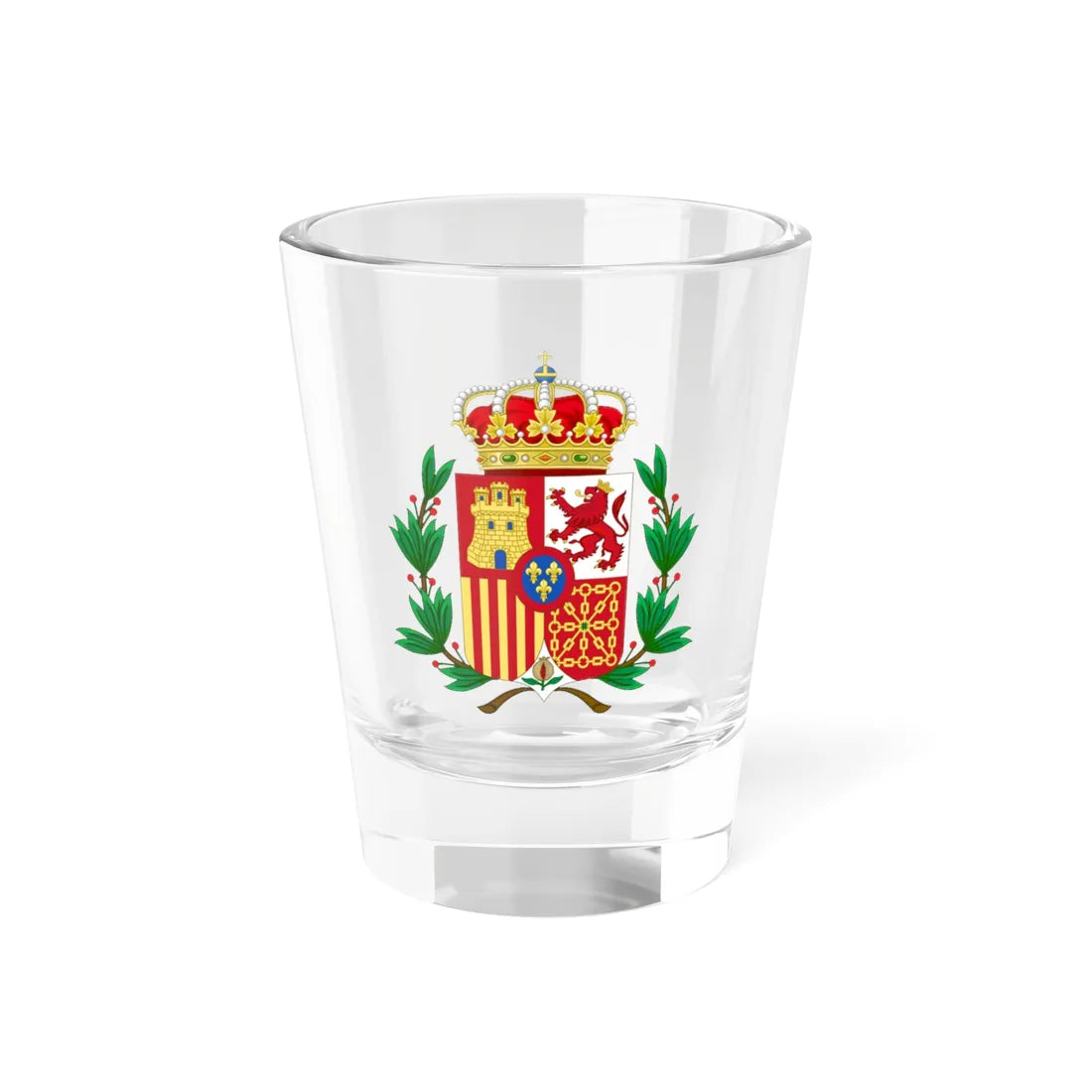 Coat of Arms of Spain 1874-1931 Laurel Variant (Spain) (Coat of Arms) Shot Glass 1.5oz 1.5oz - Go Mug Yourself