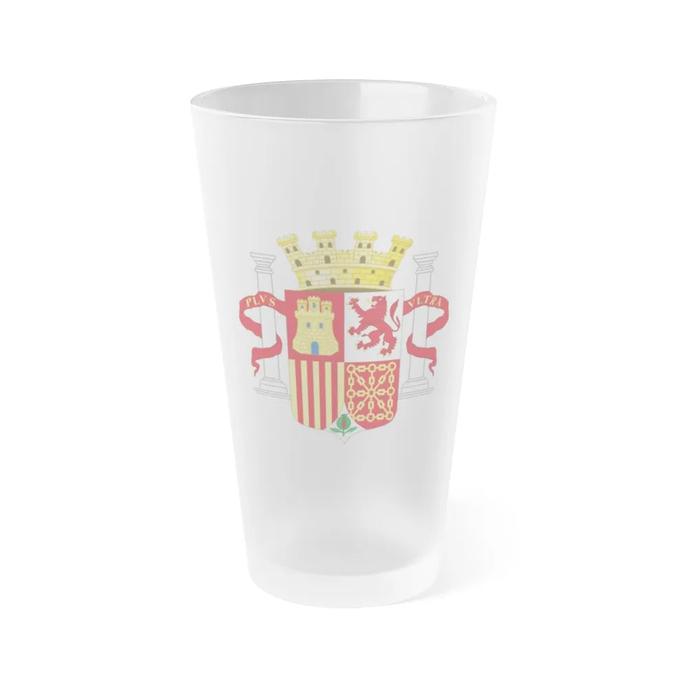 Coat of Arms of Spain (1931-1939) - Frosted Pint Glass 16oz-Go Mug Yourself