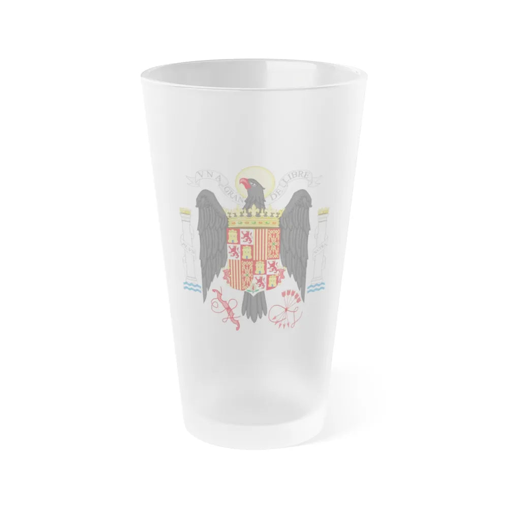 Coat of Arms of Spain (1939-1945) - Frosted Pint Glass 16oz-Go Mug Yourself