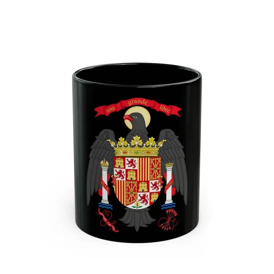 Coat of Arms of Spain (1977-1981) - Black Coffee Mug 11oz - Go Mug Yourself