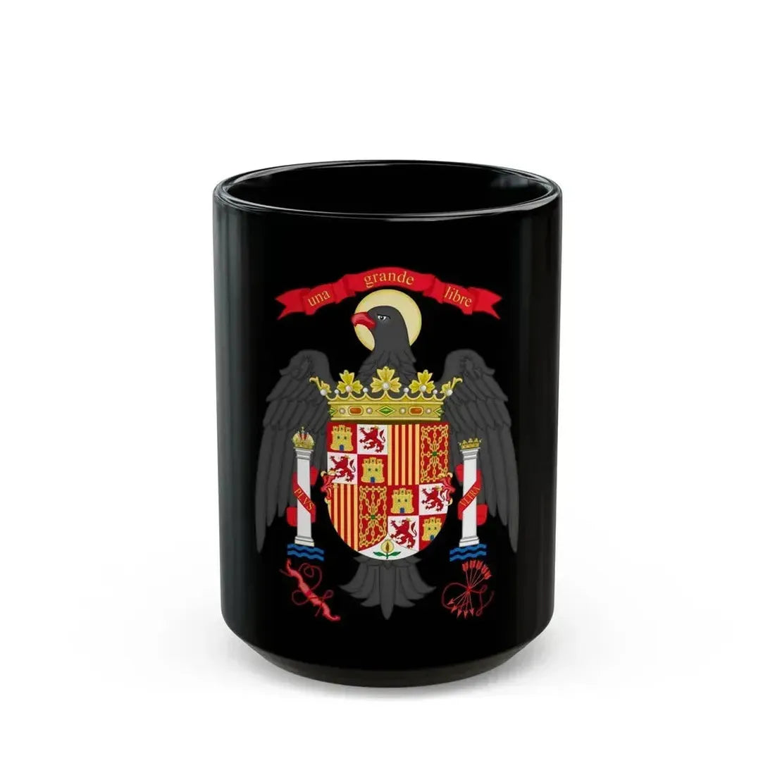 Coat of Arms of Spain (1977-1981) - Black Coffee Mug 15oz - Go Mug Yourself