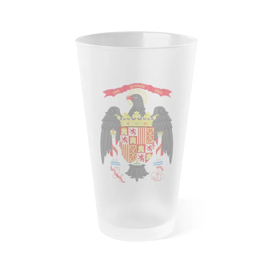 Coat of Arms of Spain (1977-1981) - Frosted Pint Glass 16oz-Go Mug Yourself