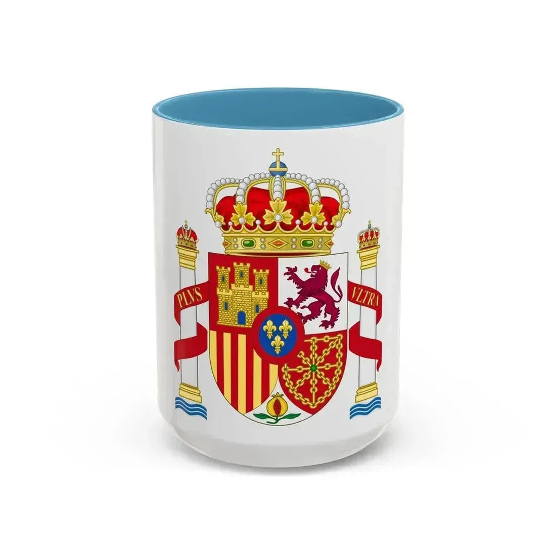 Coat of Arms of Spain - Accent Coffee Mug 15oz Light Blue - Go Mug Yourself
