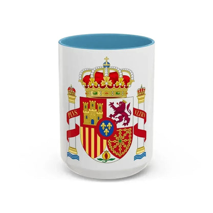 Coat of Arms of Spain - Accent Coffee Mug 15oz Light Blue - Go Mug Yourself