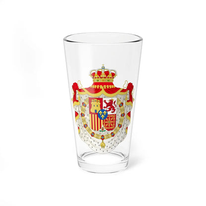 Coat of Arms of Spain c.1883-1931 Golden Fleece and Mantle Variant (Spain) (Coat of Arms) Pint Glass 16oz 16oz - Go Mug Yourself