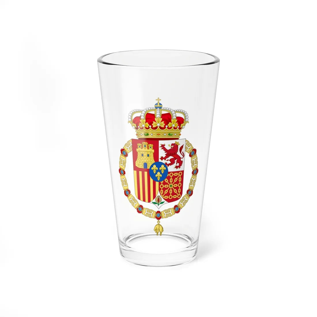Coat of Arms of Spain c.1883-1931 Golden Fleece Variant (Spain) (Coat of Arms) Pint Glass 16oz 16oz - Go Mug Yourself