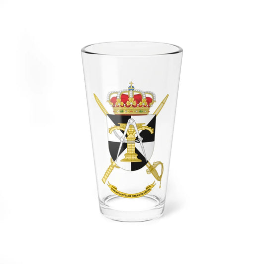 Coat of Arms of Spanish Army Ceuta Construction Command (Spain) (Coat of Arms) Pint Glass 16oz 16oz - Go Mug Yourself
