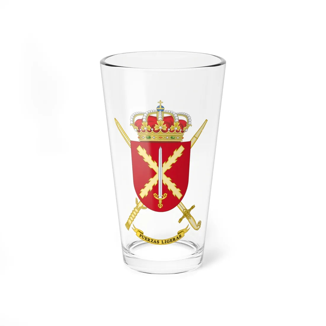 Coat of Arms of Spanish Army Light Forces (Spain) (Coat of Arms) Pint Glass 16oz 16oz - Go Mug Yourself