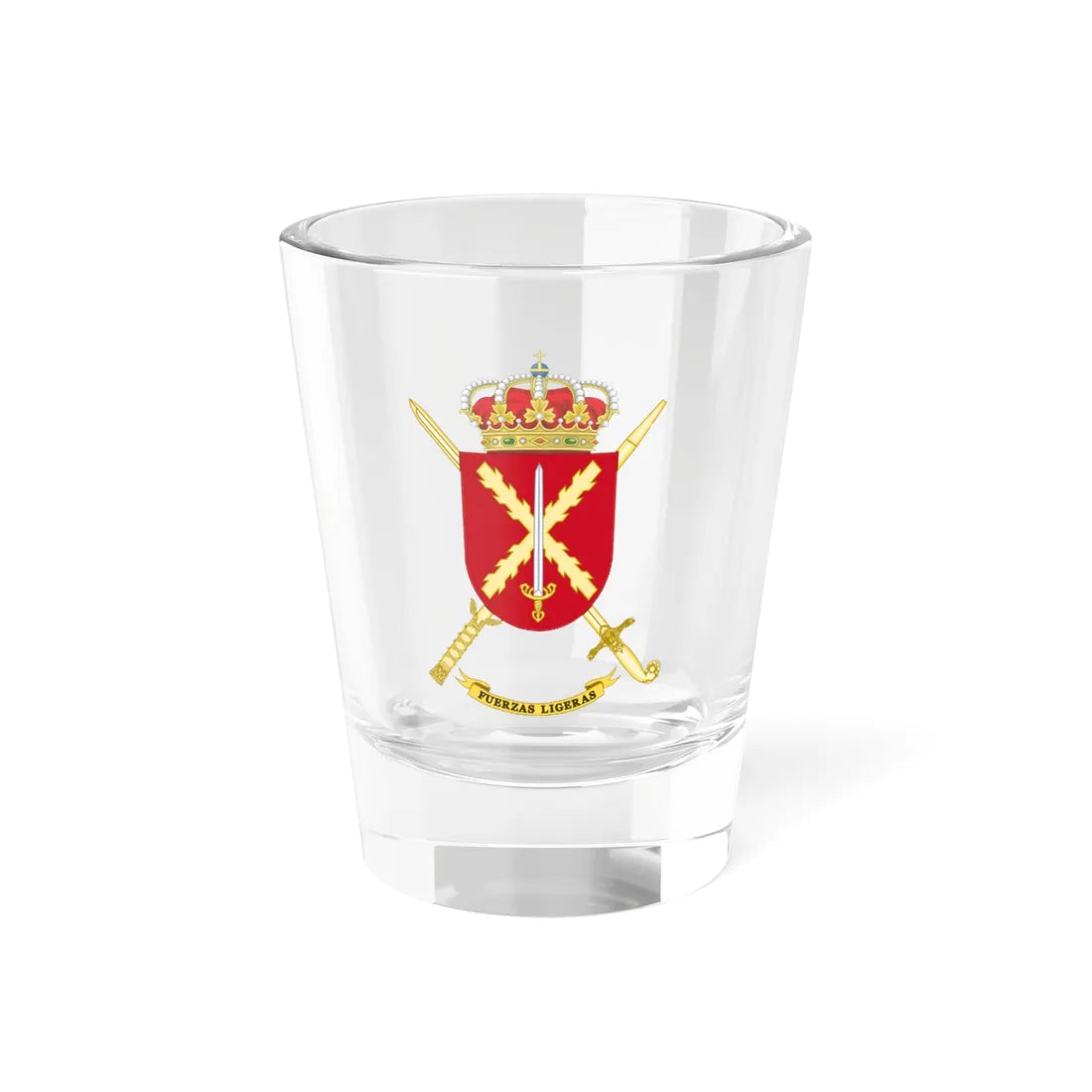 Coat of Arms of Spanish Army Light Forces (Spain) (Coat of Arms) Shot Glass 1.5oz 1.5oz - Go Mug Yourself