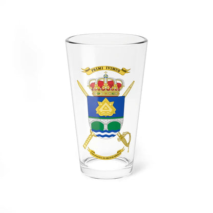 Coat of Arms of Spanish Army Melilla Construction Command (Spain) (Coat of Arms) Pint Glass 16oz 16oz - Go Mug Yourself
