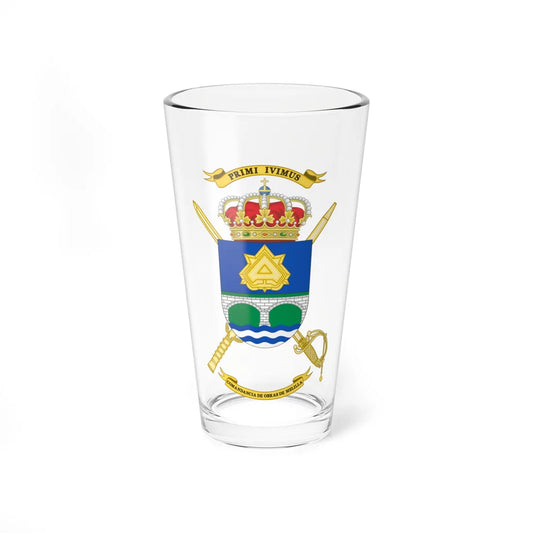 Coat of Arms of Spanish Army Melilla Construction Command (Spain) (Coat of Arms) Pint Glass 16oz 16oz - Go Mug Yourself