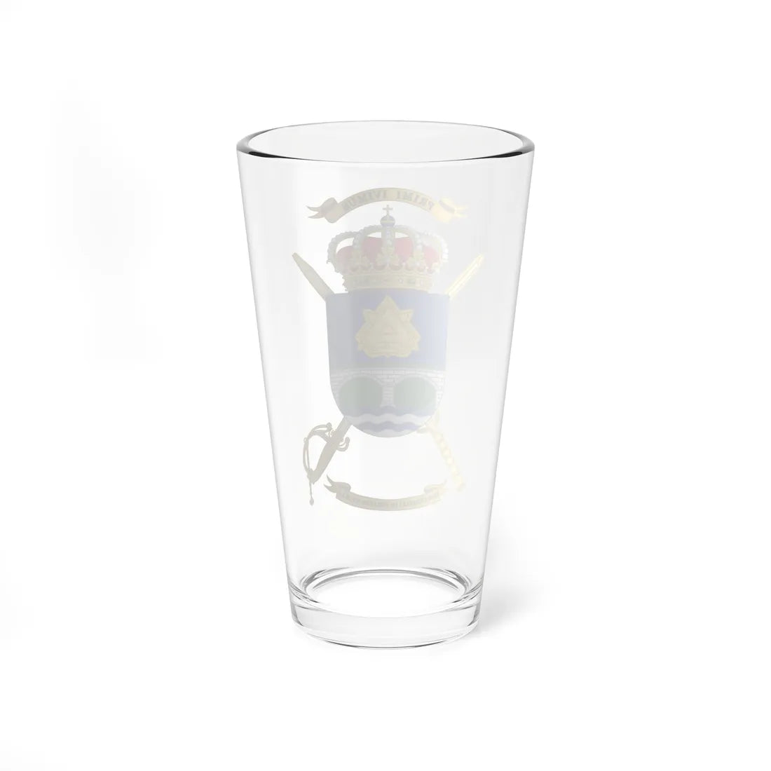 Coat of Arms of Spanish Army Melilla Construction Command (Spain) (Coat of Arms) Pint Glass 16oz - Go Mug Yourself