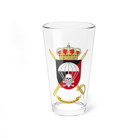 Coat of Arms of Spanish Army Paratrooper Brigade Anti-Tank Defense Company (Spain) (Coat of Arms) Pint Glass 16oz 16oz - Go Mug Yourself