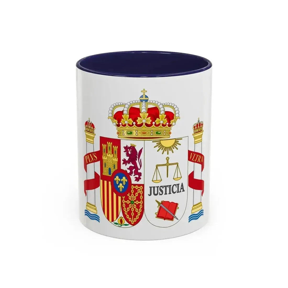 Coat of Arms of Spanish Judiciary Badges (Magistrates, Judges and Attorneys) - Accent Coffee Mug 11oz Navy - Go Mug Yourself