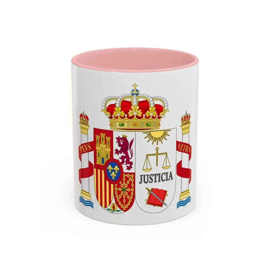 Coat of Arms of Spanish Judiciary Badges (Magistrates, Judges and Attorneys) - Accent Coffee Mug 11oz Pink - Go Mug Yourself