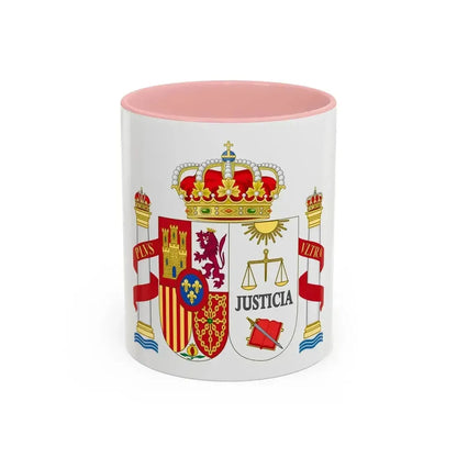Coat of Arms of Spanish Judiciary Badges (Magistrates, Judges and Attorneys) - Accent Coffee Mug 11oz Pink - Go Mug Yourself