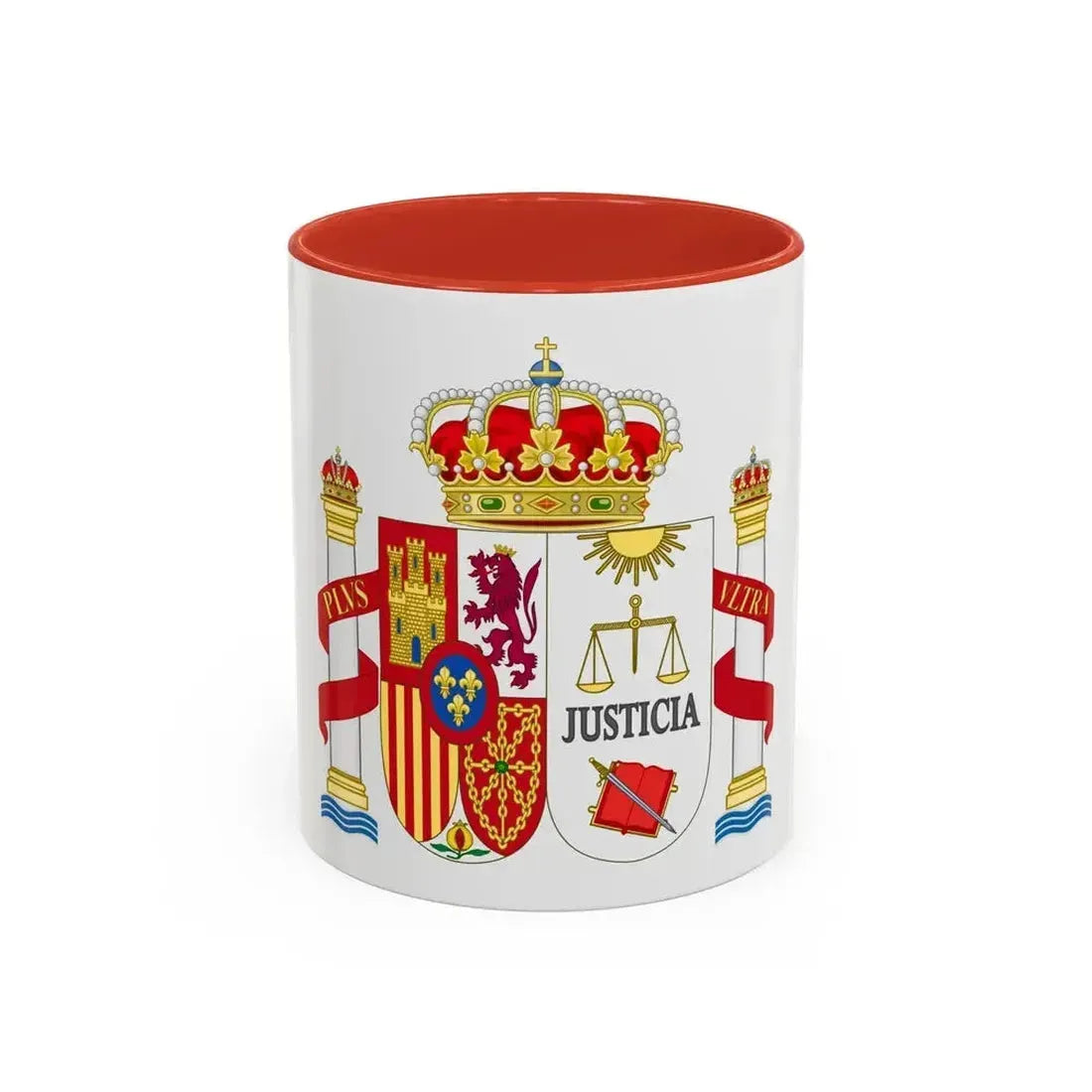 Coat of Arms of Spanish Judiciary Badges (Magistrates, Judges and Attorneys) - Accent Coffee Mug 11oz Red - Go Mug Yourself