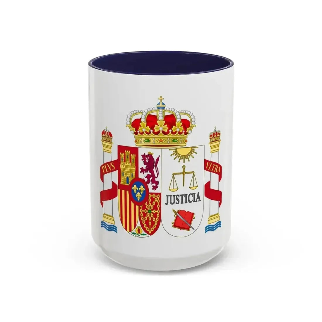 Coat of Arms of Spanish Judiciary Badges (Magistrates, Judges and Attorneys) - Accent Coffee Mug 15oz Navy - Go Mug Yourself