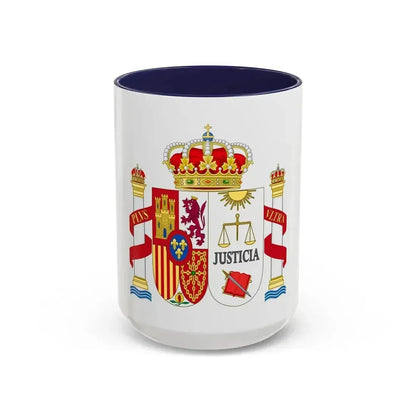 Coat of Arms of Spanish Judiciary Badges (Magistrates, Judges and Attorneys) - Accent Coffee Mug 15oz Navy - Go Mug Yourself