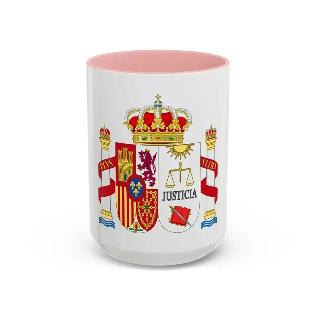 Coat of Arms of Spanish Judiciary Badges (Magistrates, Judges and Attorneys) - Accent Coffee Mug 15oz Pink - Go Mug Yourself