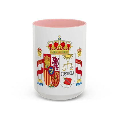 Coat of Arms of Spanish Judiciary Badges (Magistrates, Judges and Attorneys) - Accent Coffee Mug 15oz Pink - Go Mug Yourself