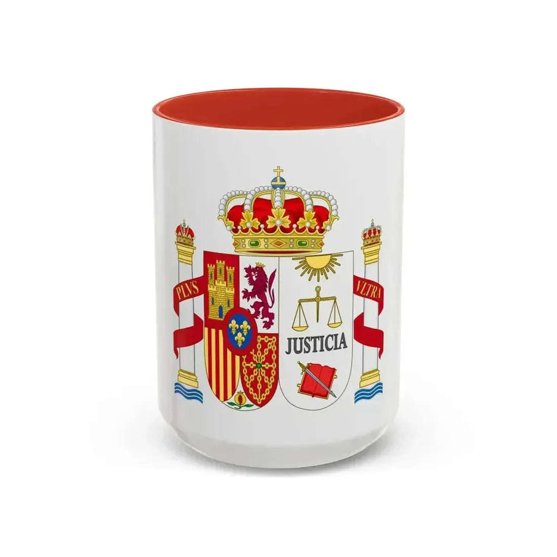 Coat of Arms of Spanish Judiciary Badges (Magistrates, Judges and Attorneys) - Accent Coffee Mug 15oz Red - Go Mug Yourself