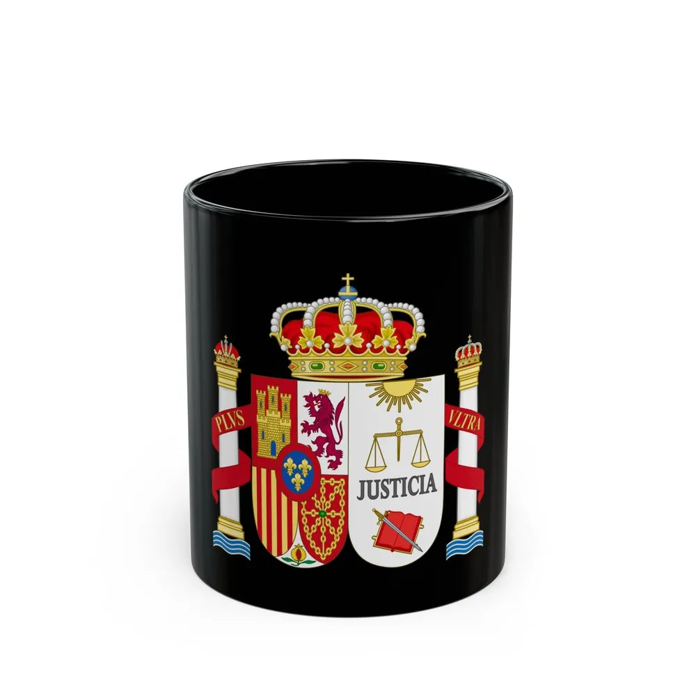 Coat of Arms of Spanish Judiciary Badges (Magistrates, Judges and Attorneys) - Black Coffee Mug-11oz-Go Mug Yourself