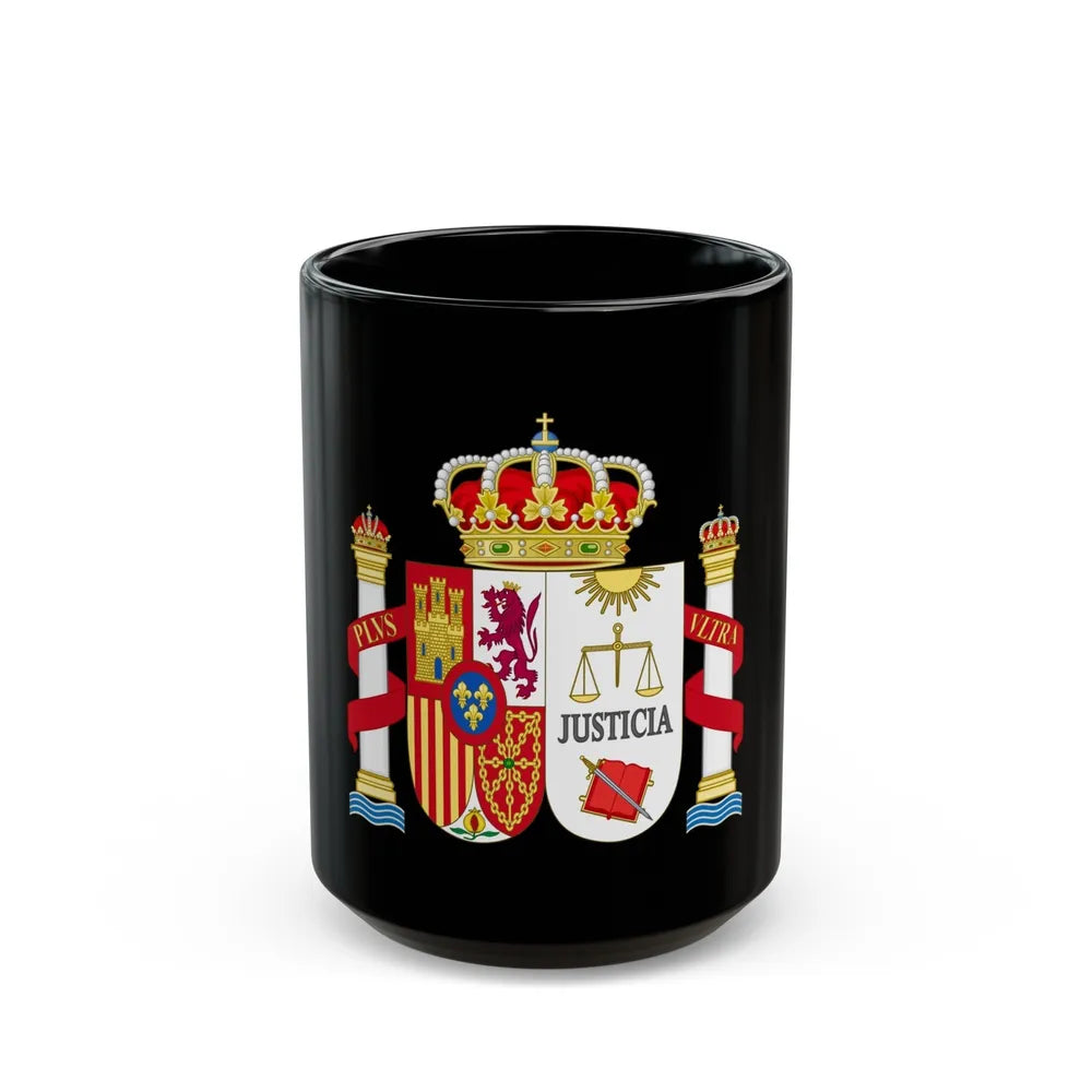 Coat of Arms of Spanish Judiciary Badges (Magistrates, Judges and Attorneys) - Black Coffee Mug-15oz-Go Mug Yourself