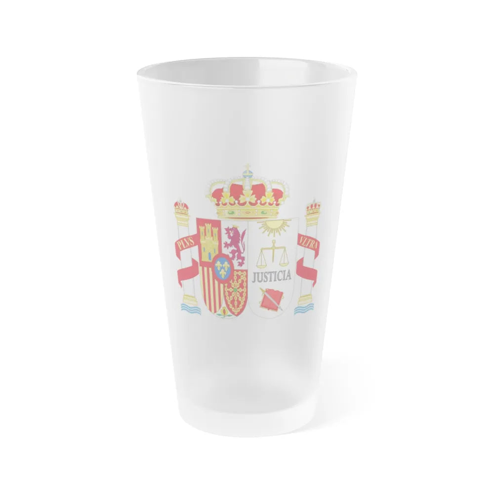 Coat of Arms of Spanish Judiciary Badges (Magistrates, Judges and Attorneys) - Frosted Pint Glass 16oz-16oz-Frosted-Go Mug Yourself