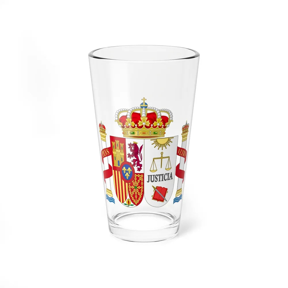 Coat of Arms of Spanish Judiciary Badges (Magistrates, Judges and Attorneys) - Pint Glass 16oz-16oz-Go Mug Yourself