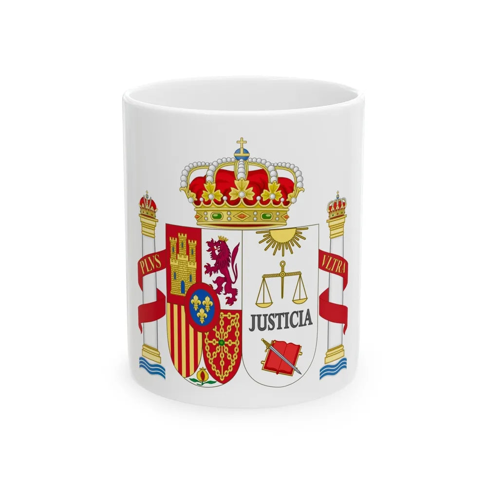 Coat of Arms of Spanish Judiciary Badges (Magistrates, Judges and Attorneys) - White Coffee Mug-11oz-Go Mug Yourself