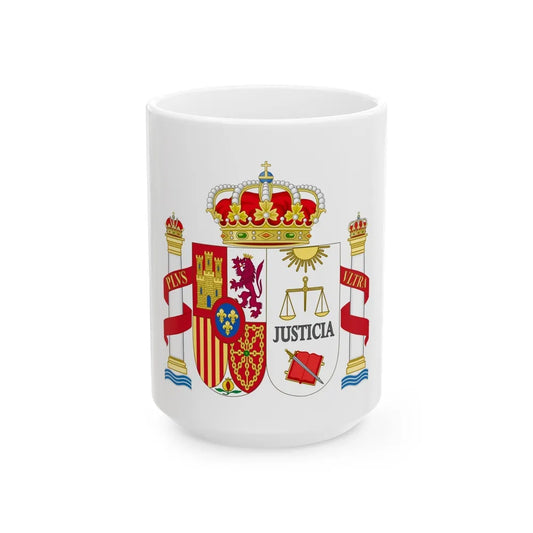 Coat of Arms of Spanish Judiciary Badges (Magistrates, Judges and Attorneys) - White Coffee Mug-15oz-Go Mug Yourself