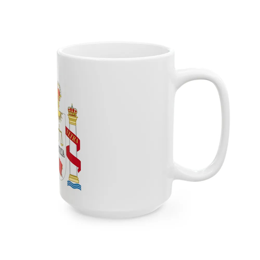 Coat of Arms of Spanish Judiciary Badges (Magistrates, Judges and Attorneys) - White Coffee Mug-Go Mug Yourself