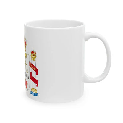 Coat of Arms of Spanish Judiciary Badges (Magistrates, Judges and Attorneys) - White Coffee Mug-Go Mug Yourself