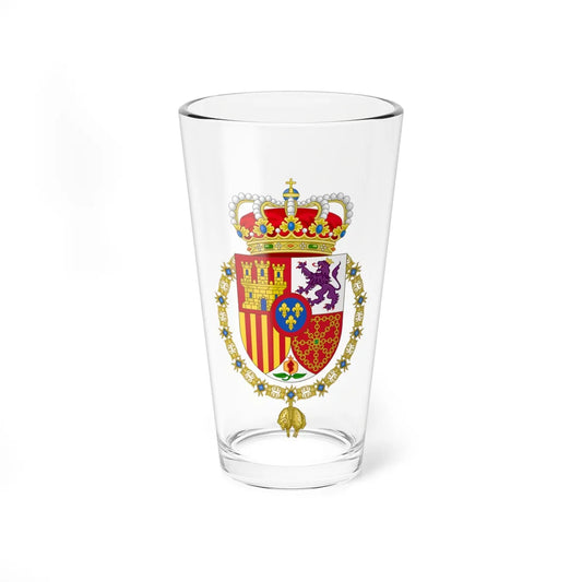 Coat of Arms of Spanish Monarch (Spain) (Coat of Arms) Pint Glass 16oz 16oz - Go Mug Yourself