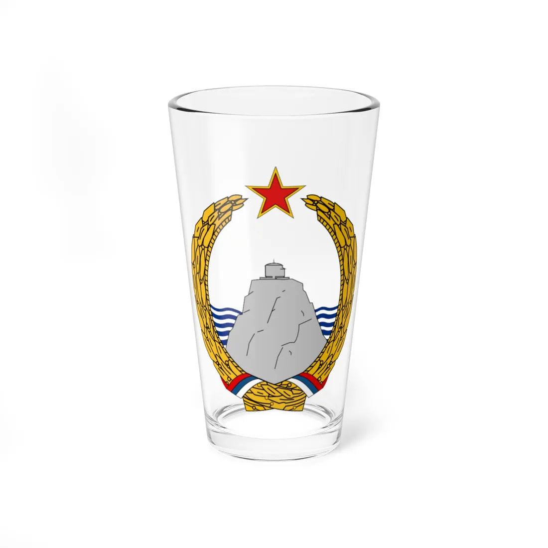 Coat of arms of SR Montenegro 1945-1993 (Yugoslavia) (Coat of Arms) Pint Glass 16oz 16oz - Go Mug Yourself