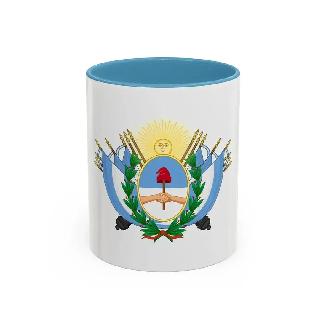 Coat of Arms of State of Buenos Ayres - Accent Coffee Mug 11oz Light Blue - Go Mug Yourself
