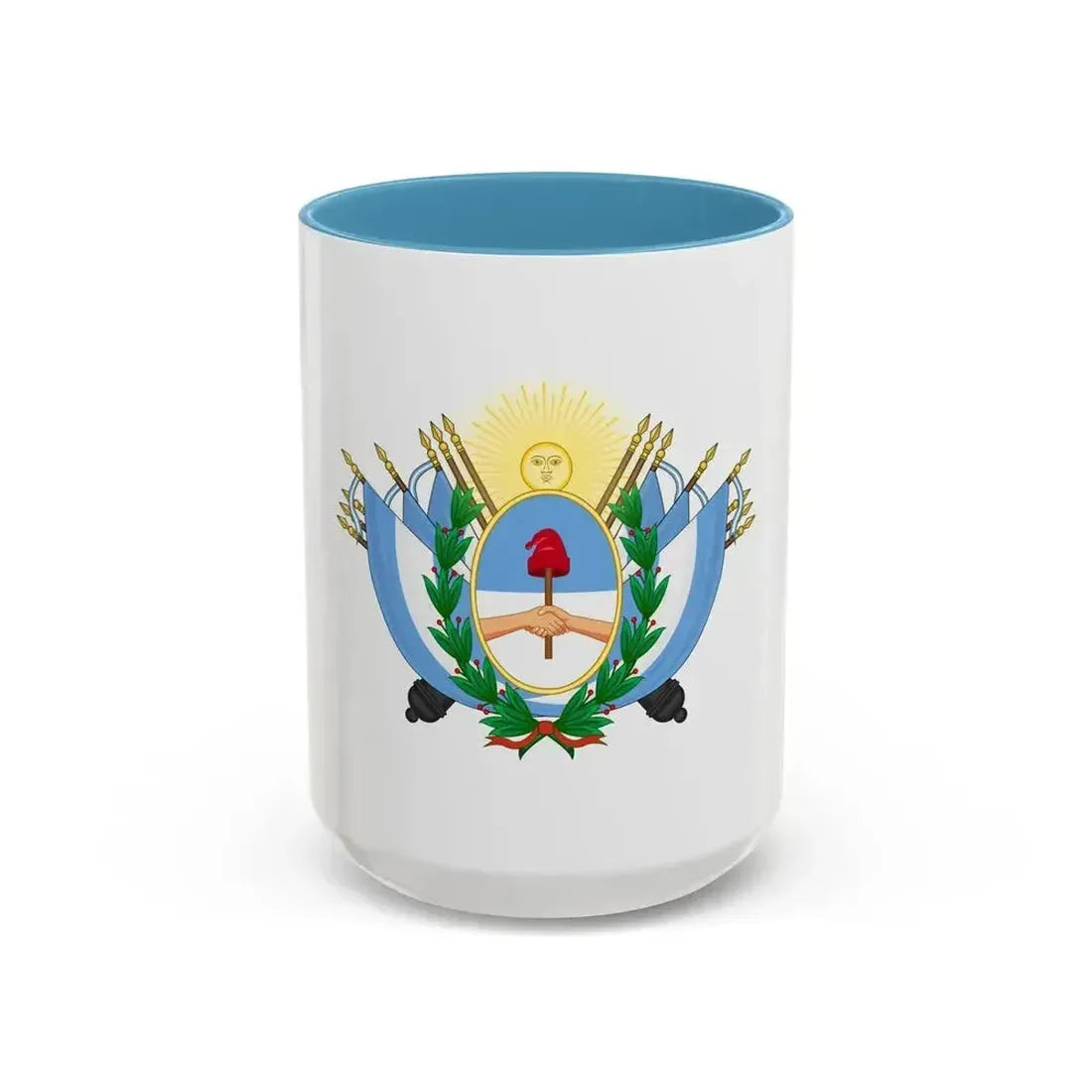 Coat of Arms of State of Buenos Ayres - Accent Coffee Mug 15oz Light Blue - Go Mug Yourself
